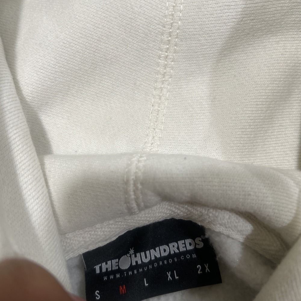 vtg y2k the hundreds bomb hoodie medium white Pullover - Picture 3 of 7